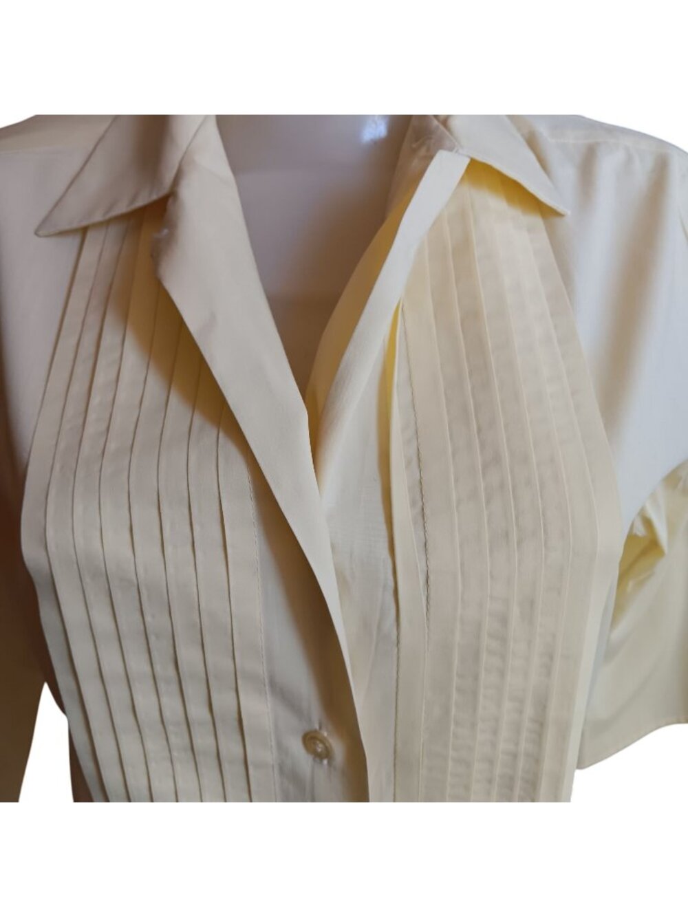 True Vintage Blouse Medium/Large Brentshire 1960's Pleated 3/4 Sleeves Prepymod